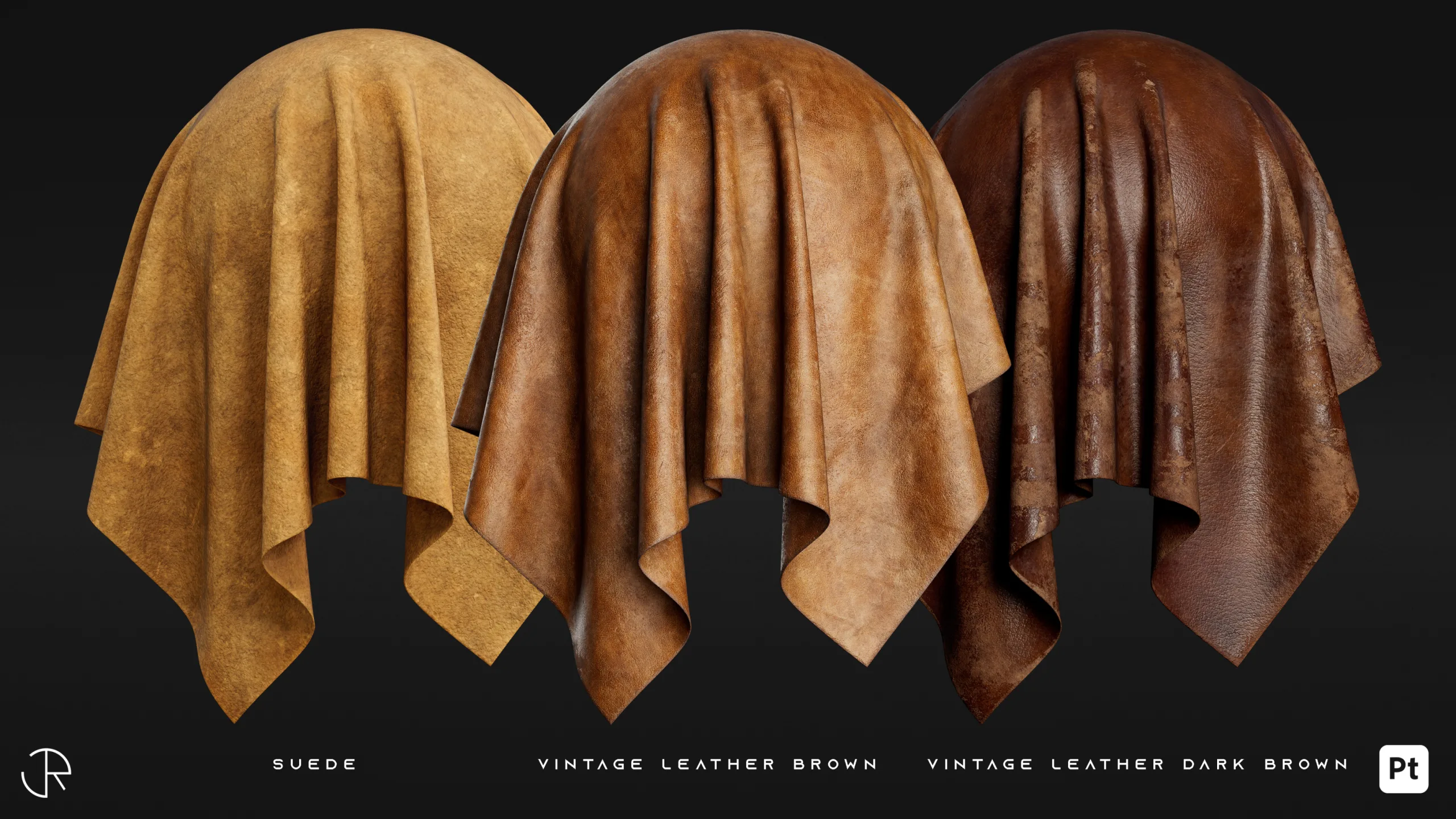 Realistic Leather Smart materials for substance 3d painter Vol 03