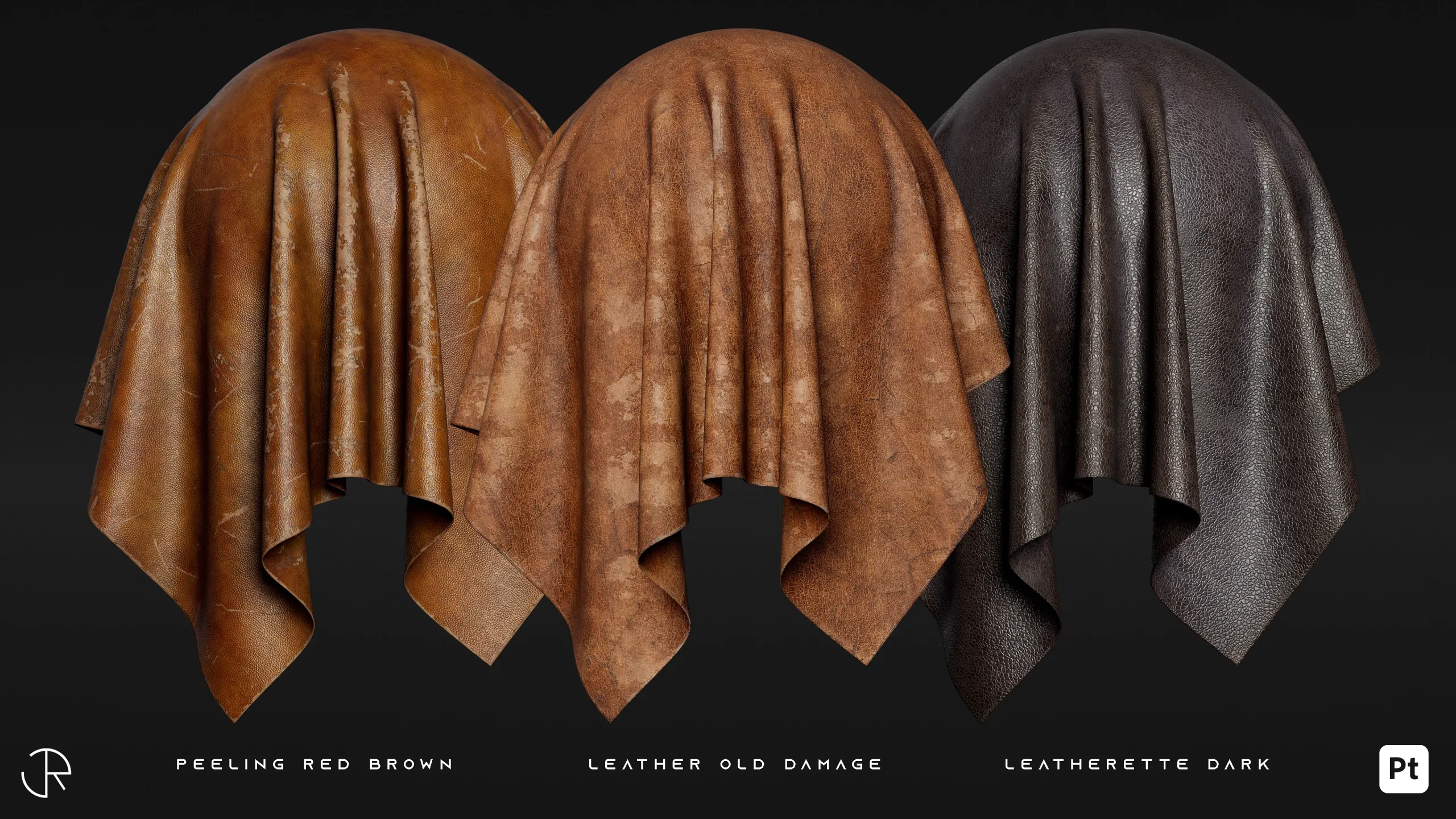 Realistic Leather Smart materials for substance 3d painter Vol 03