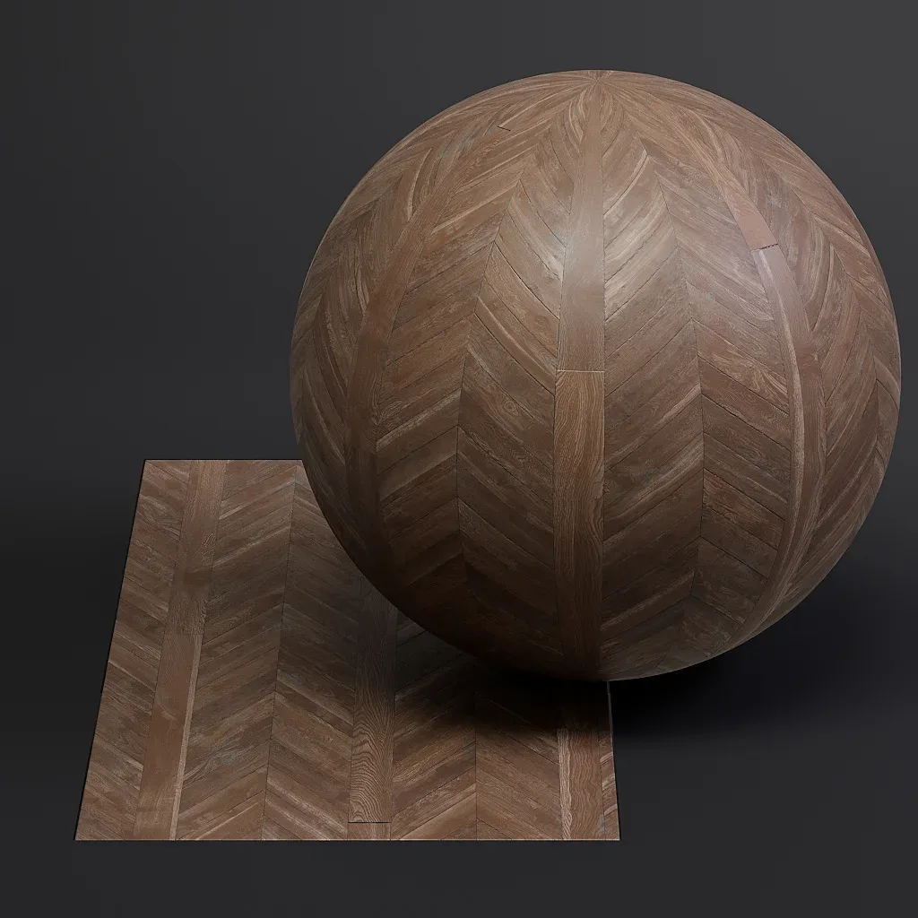 Parquet vol02 French Chevron 8K Seamless PBR Materials