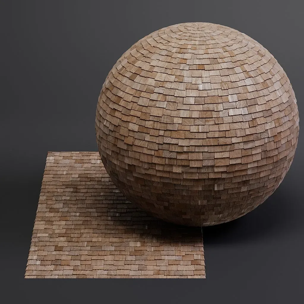 Woodfacades vol03 Wood Shingles 8K Seamless PBR Materials