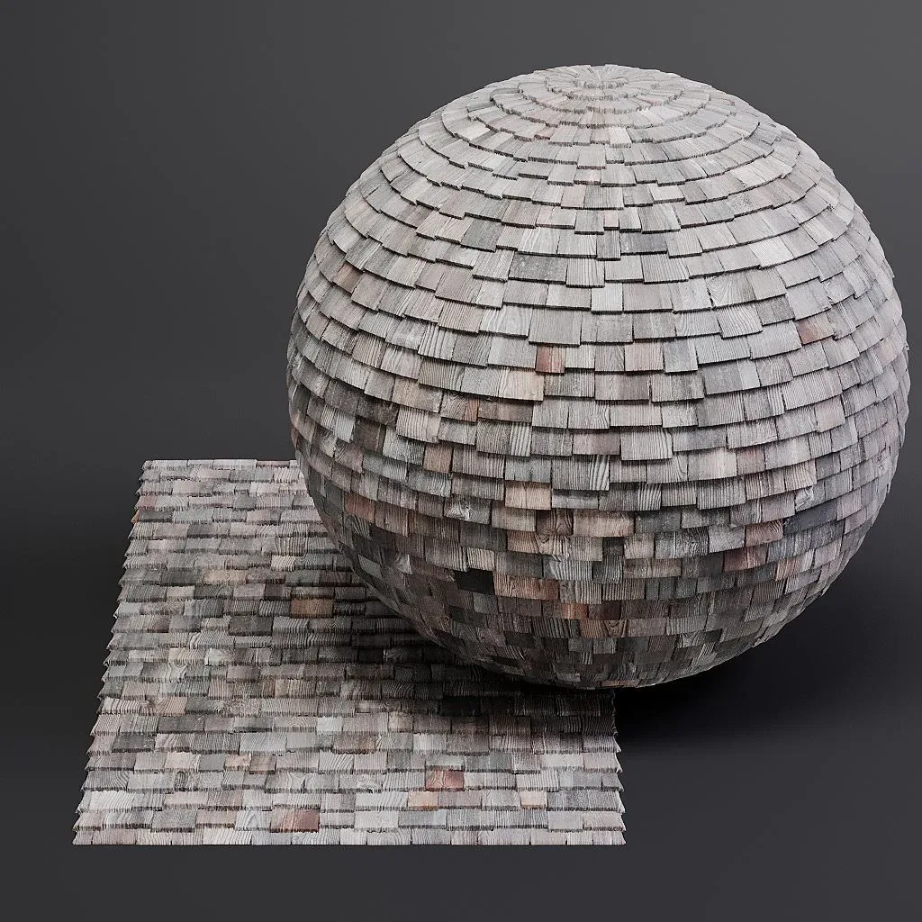 Woodfacades vol03 Wood Shingles 8K Seamless PBR Materials