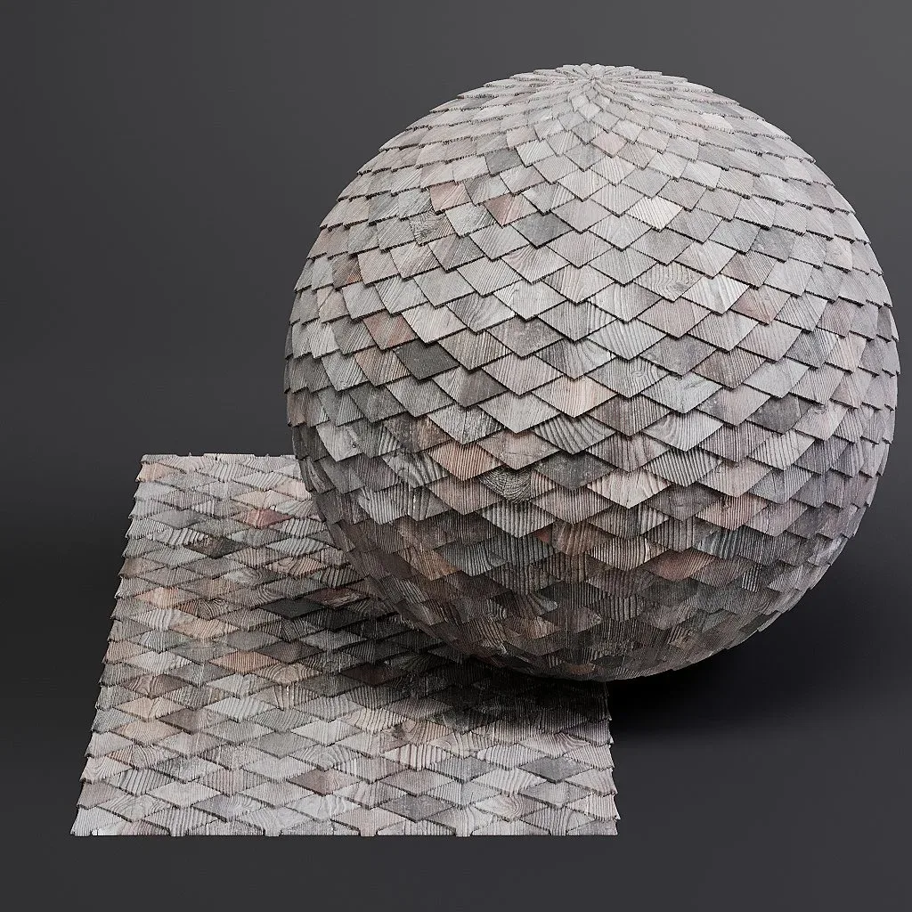 Woodfacades vol03 Wood Shingles 8K Seamless PBR Materials