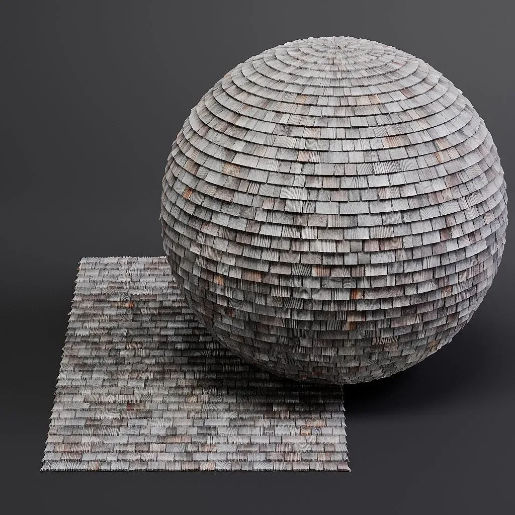 Woodfacades vol03 Wood Shingles 8K Seamless PBR Materials