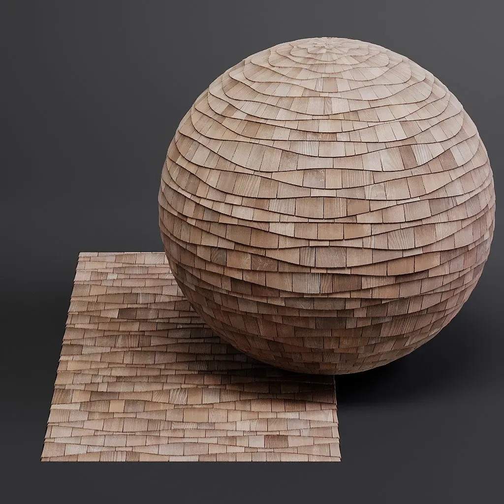 Woodfacades vol03 Wood Shingles 8K Seamless PBR Materials