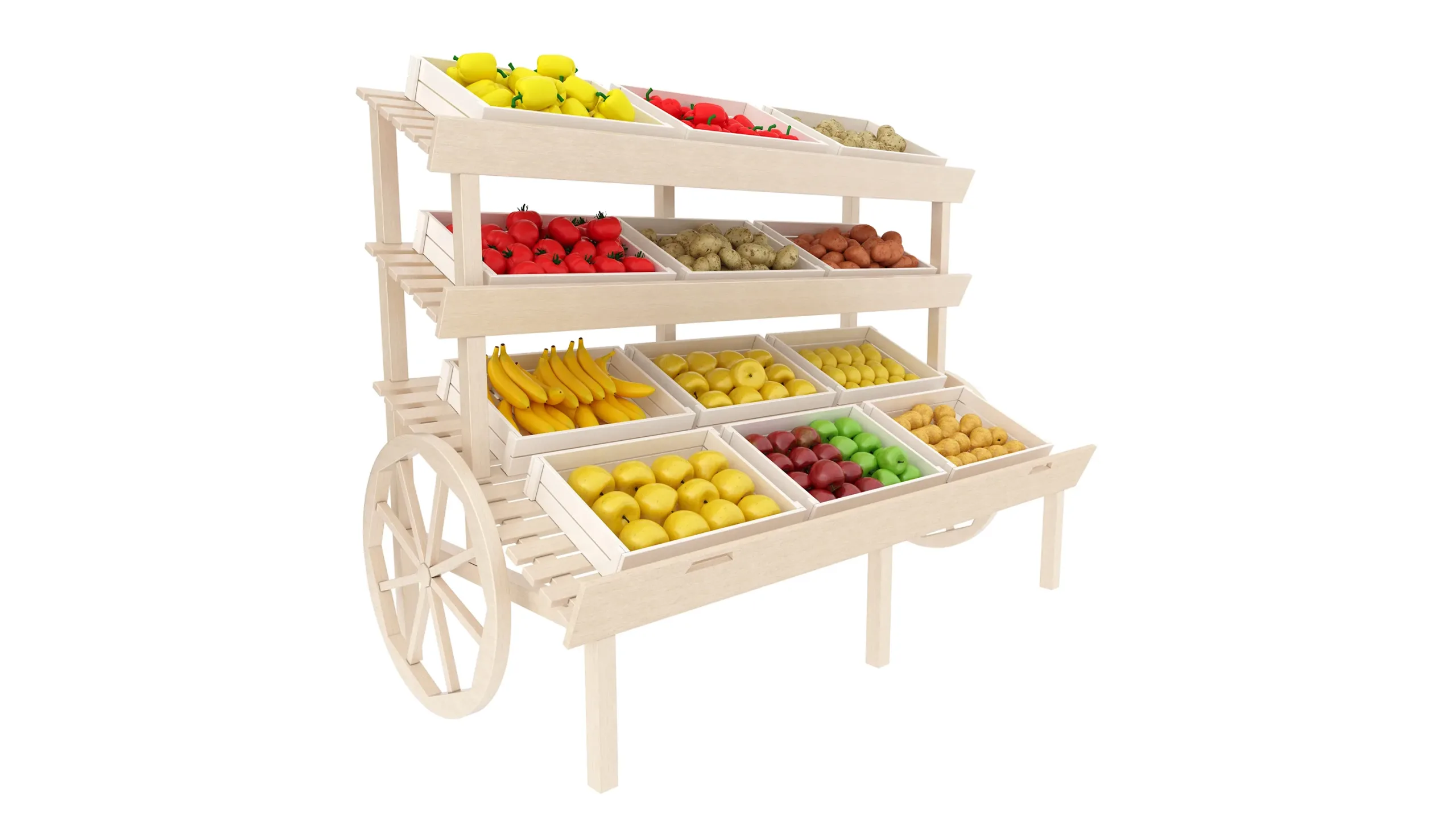 Supermarket Cart for Vegetables and Fruits