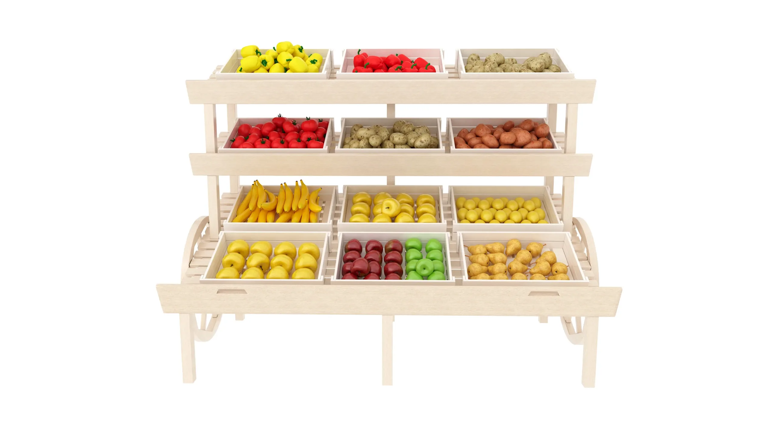 Supermarket Cart for Vegetables and Fruits