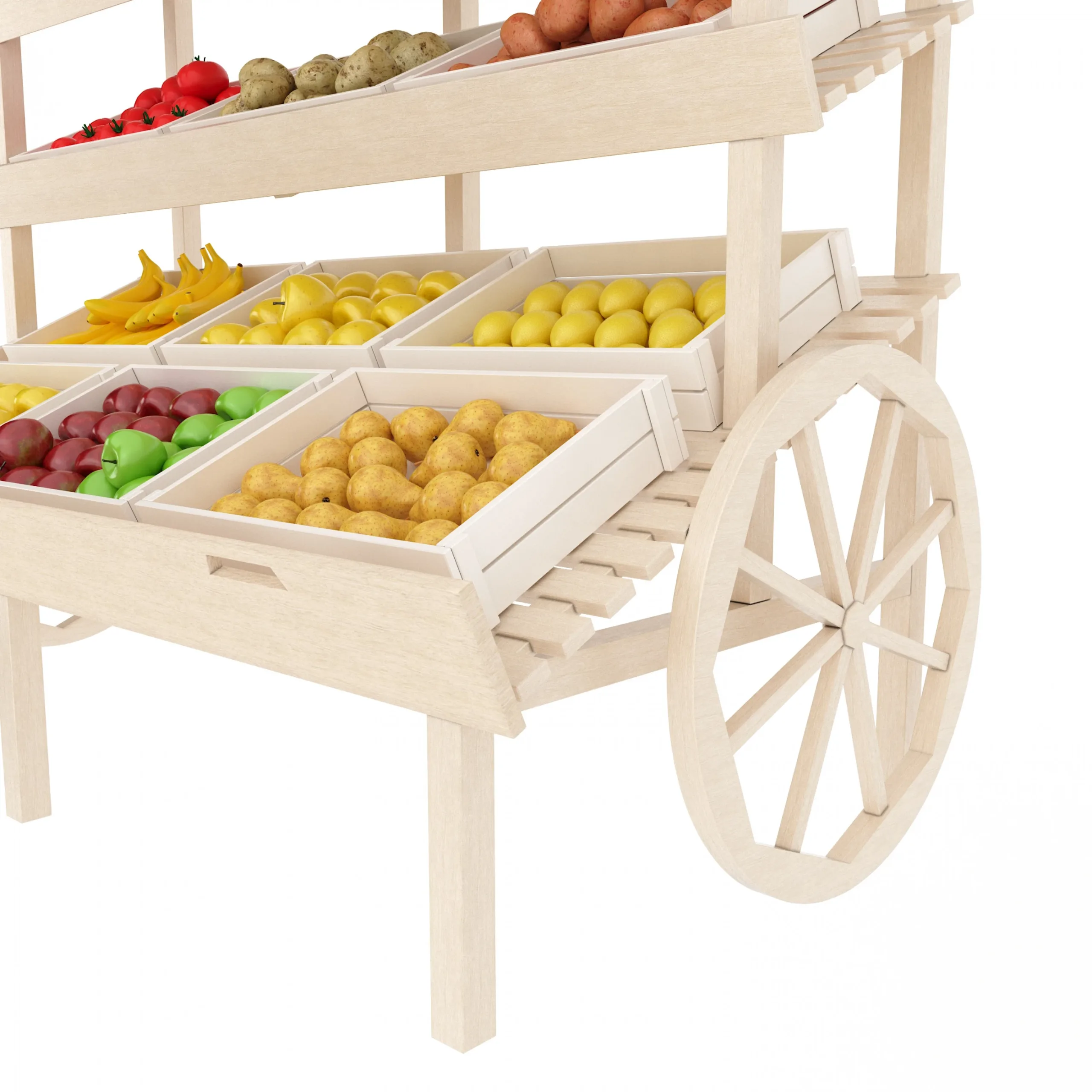 Supermarket Cart for Vegetables and Fruits