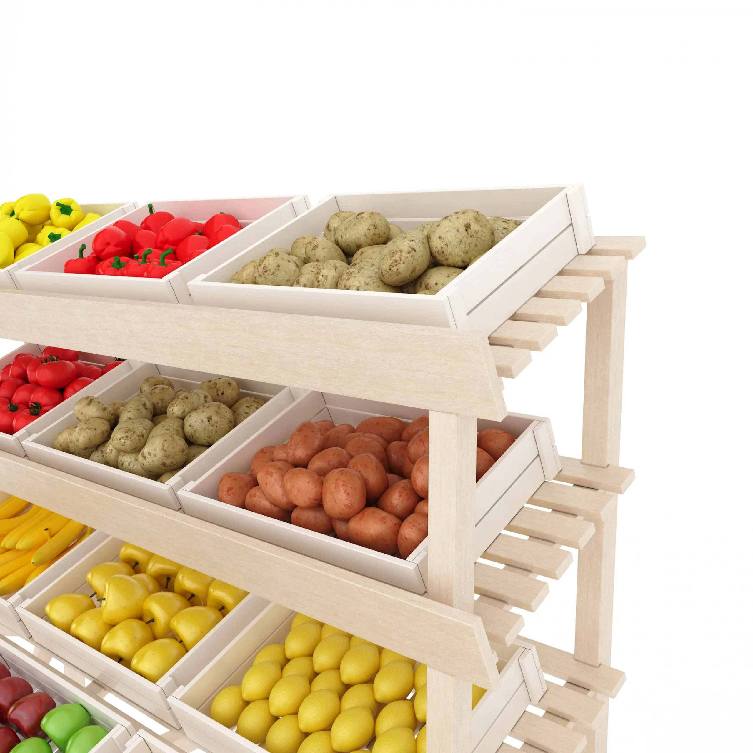 Supermarket Cart for Vegetables and Fruits