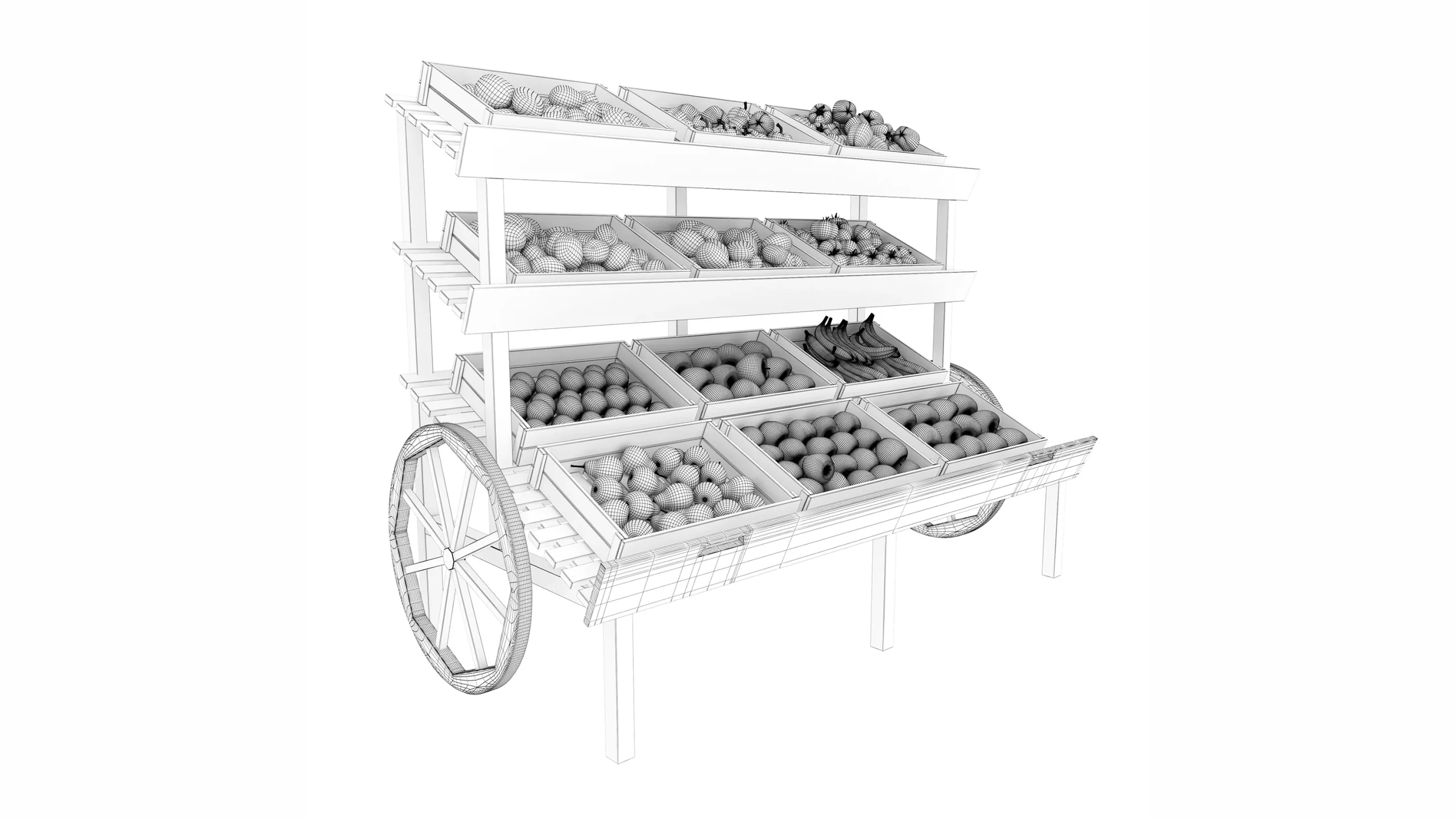 Supermarket Cart for Vegetables and Fruits