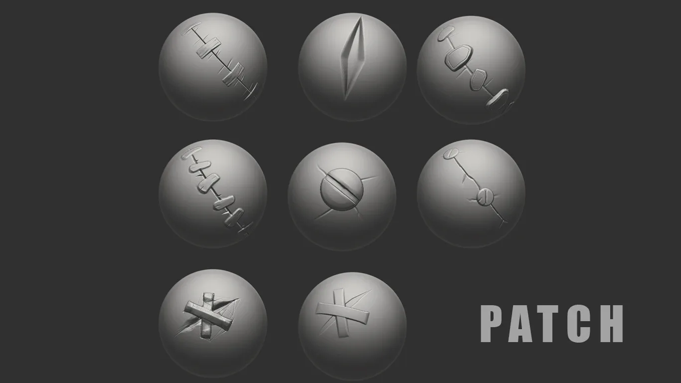 100 Integrated Set of Stylized Brushes Pack for games Environment and props - ZBrush