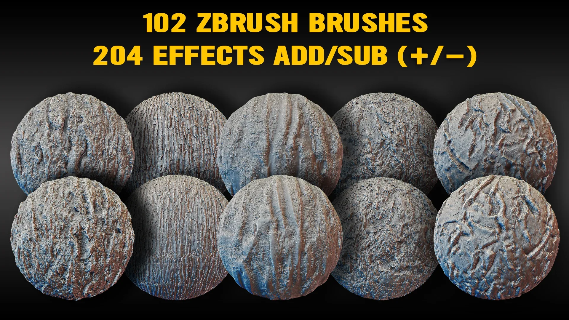 Ultra HQ Tree Bark Sculpt Seamless Zbrush brushes + Alphas (Blender, Substance, Mudbox, etc.) Vol.2