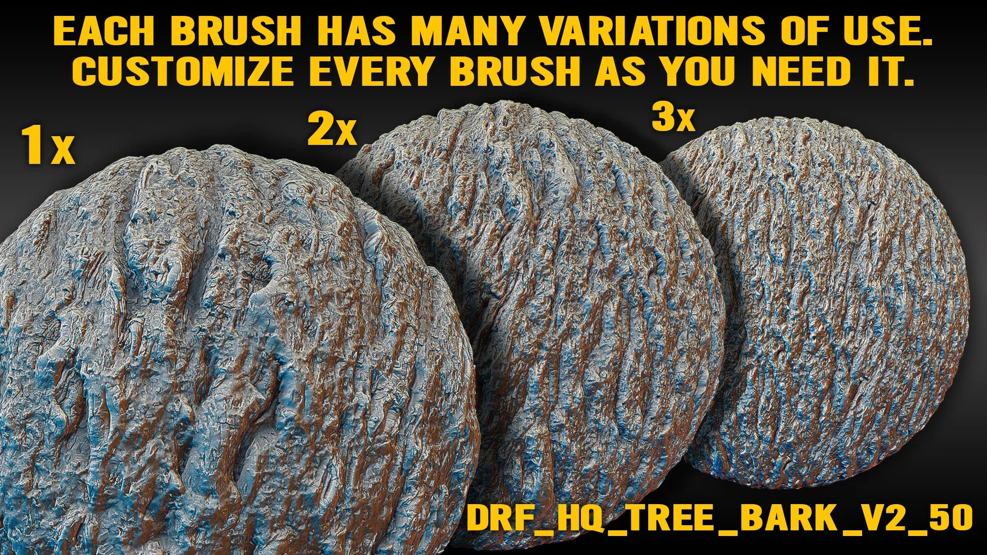 Ultra HQ Tree Bark Sculpt Seamless Zbrush brushes + Alphas (Blender, Substance, Mudbox, etc.) Vol.2