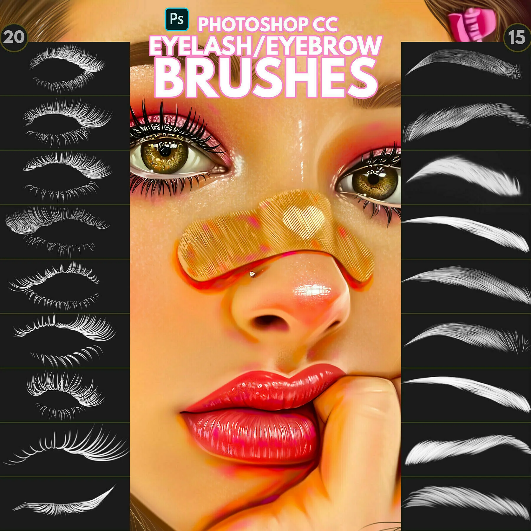 Eyelash/Eyebrow Brushes for Photoshop and Procreate