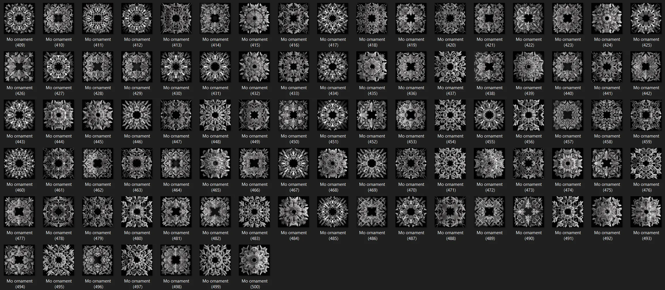 +500 Alpha Ornament - (seamless and tileable)