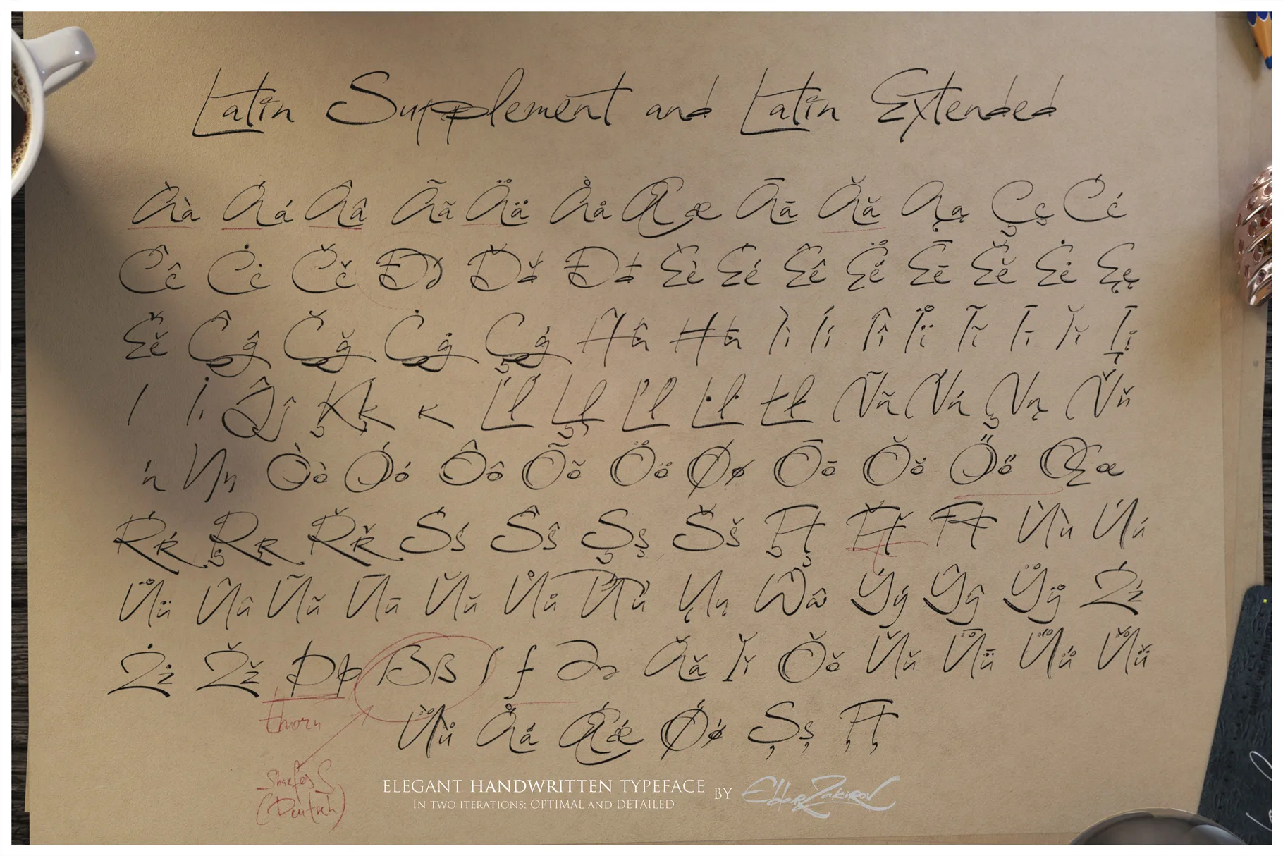 Reissfeder. The Handwritten Font in Two Options