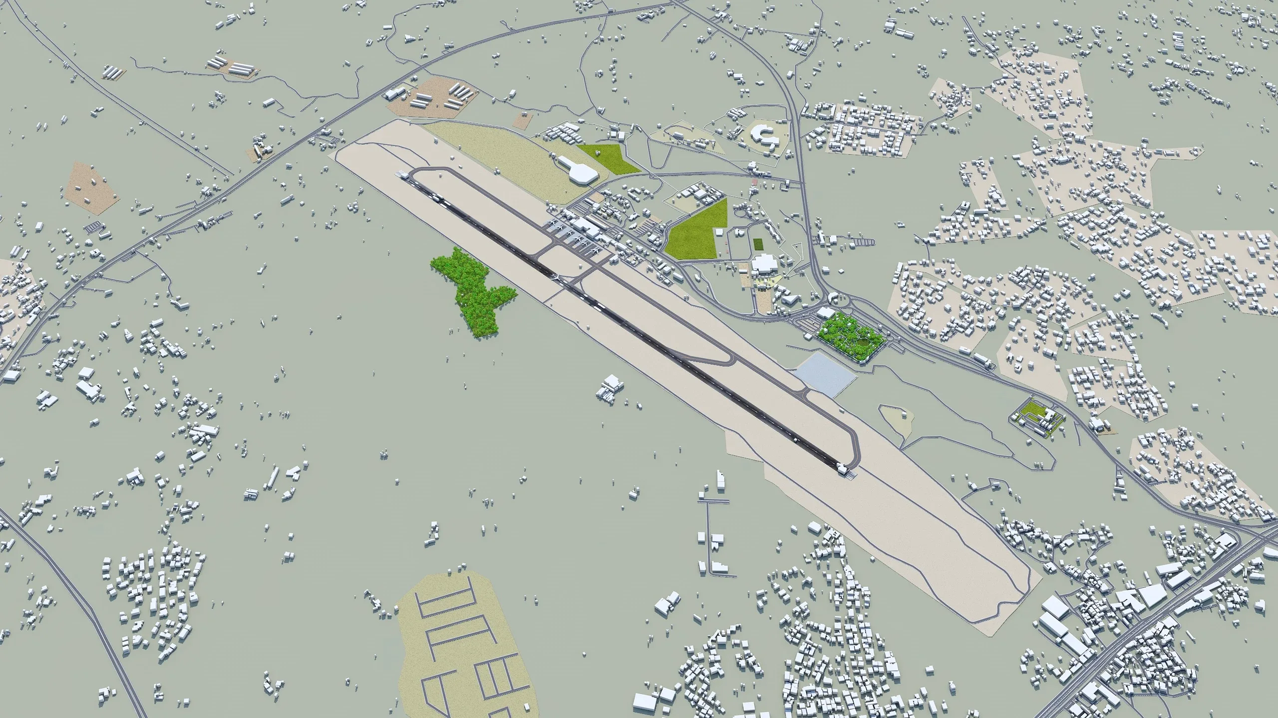 Abha Airport 3d model 10km