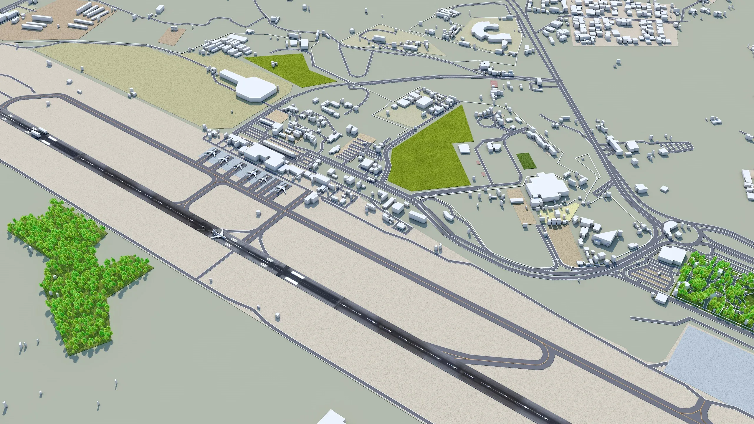 Abha Airport 3d model 10km