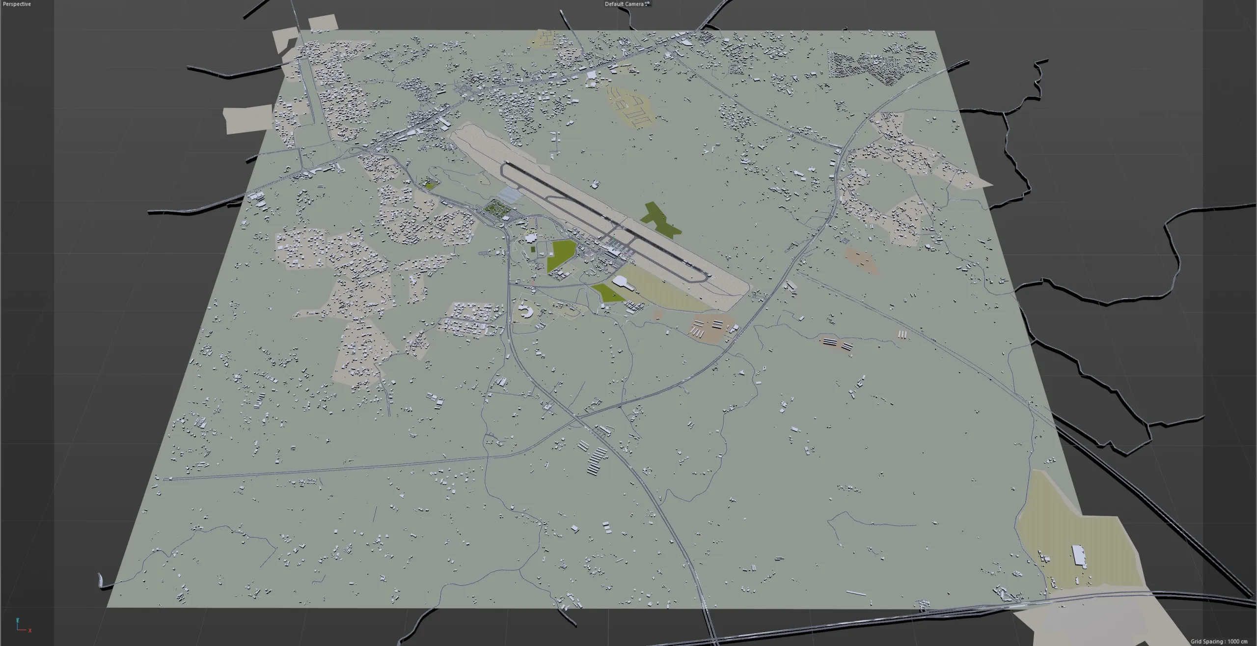 Abha Airport 3d model 10km