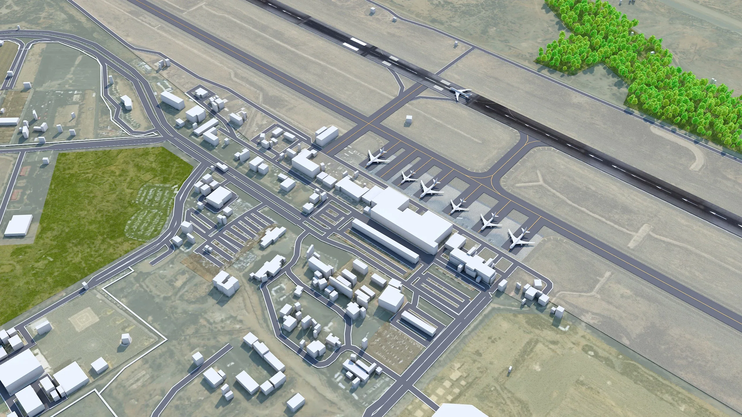 Abha Airport 3d model 10km