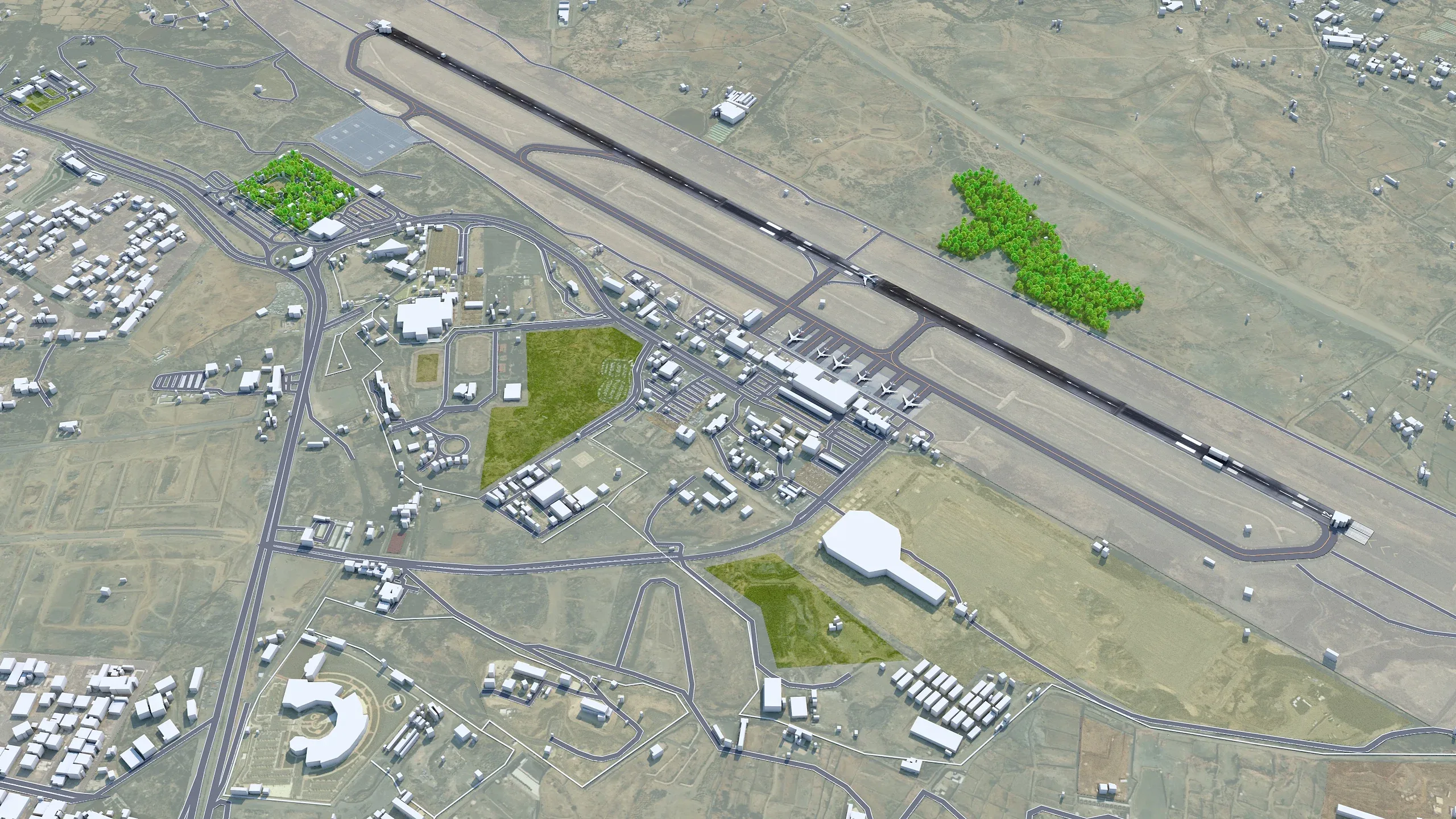 Abha Airport 3d model 10km