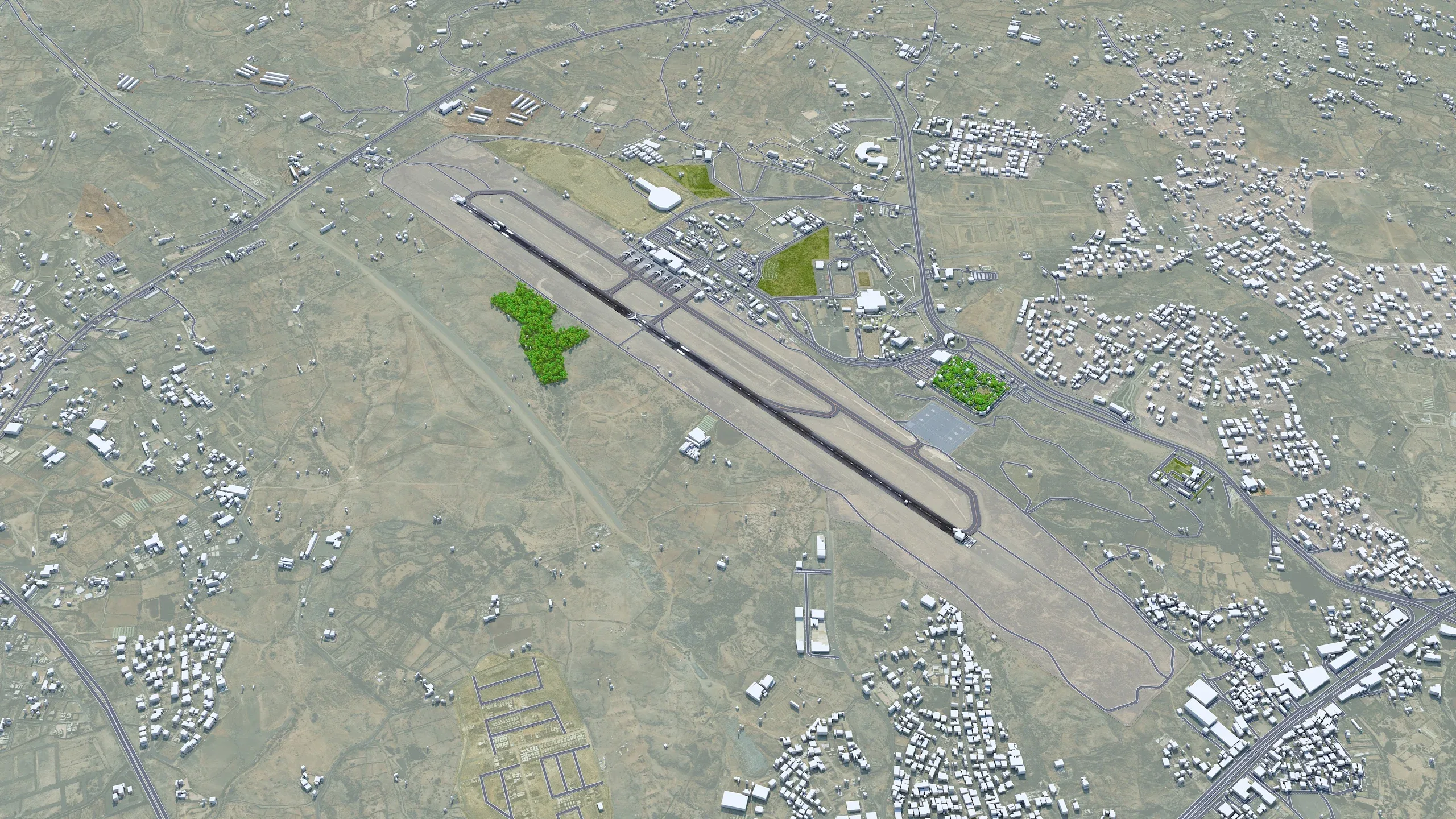 Abha Airport 3d model 10km