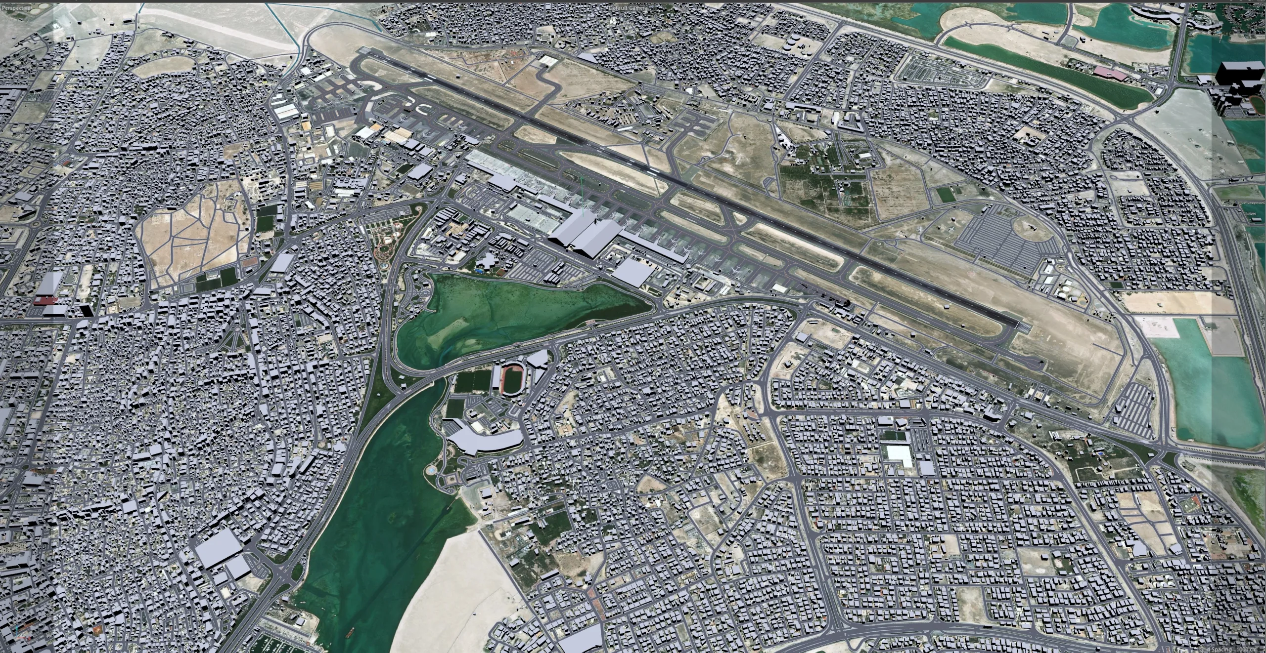 Bahrain Airport 3d model 10km