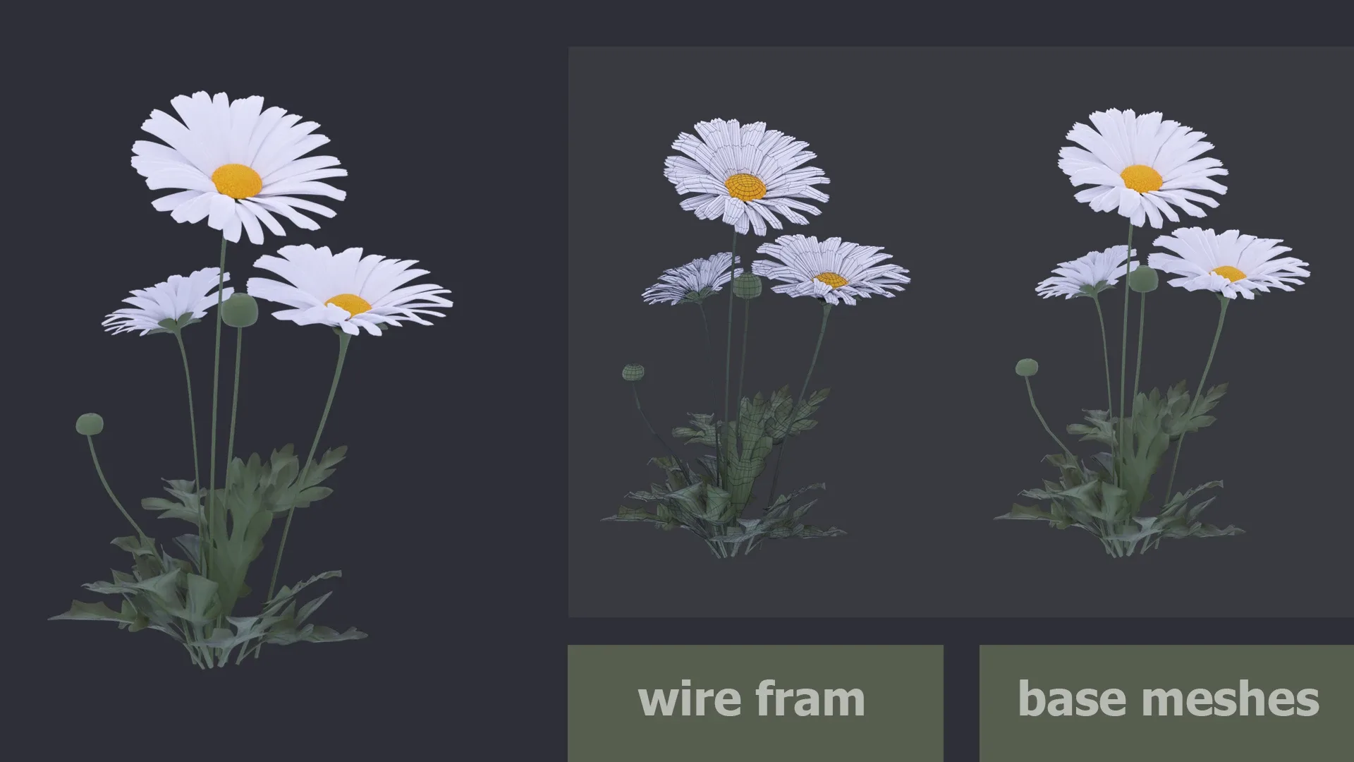 11 TYPE OF 3D FLOWER BUSHES-GAME READY