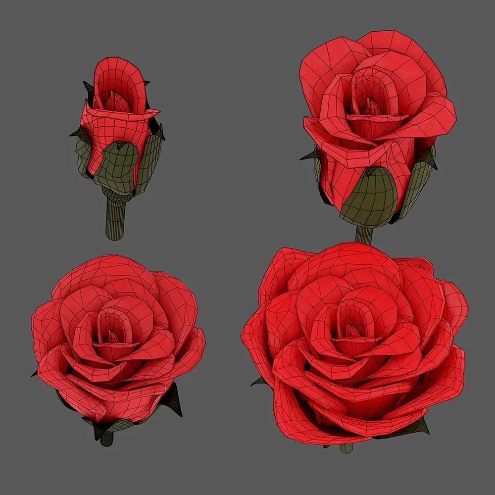 3D FLOWERS-GAME READY