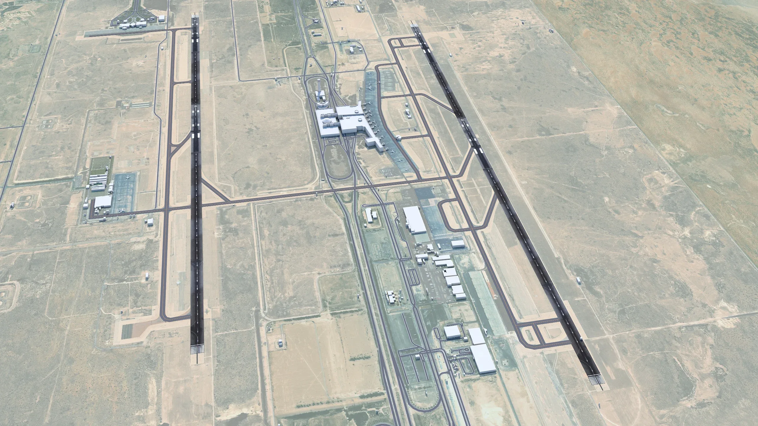 Dammam King Fahd Airport 3d model 12km