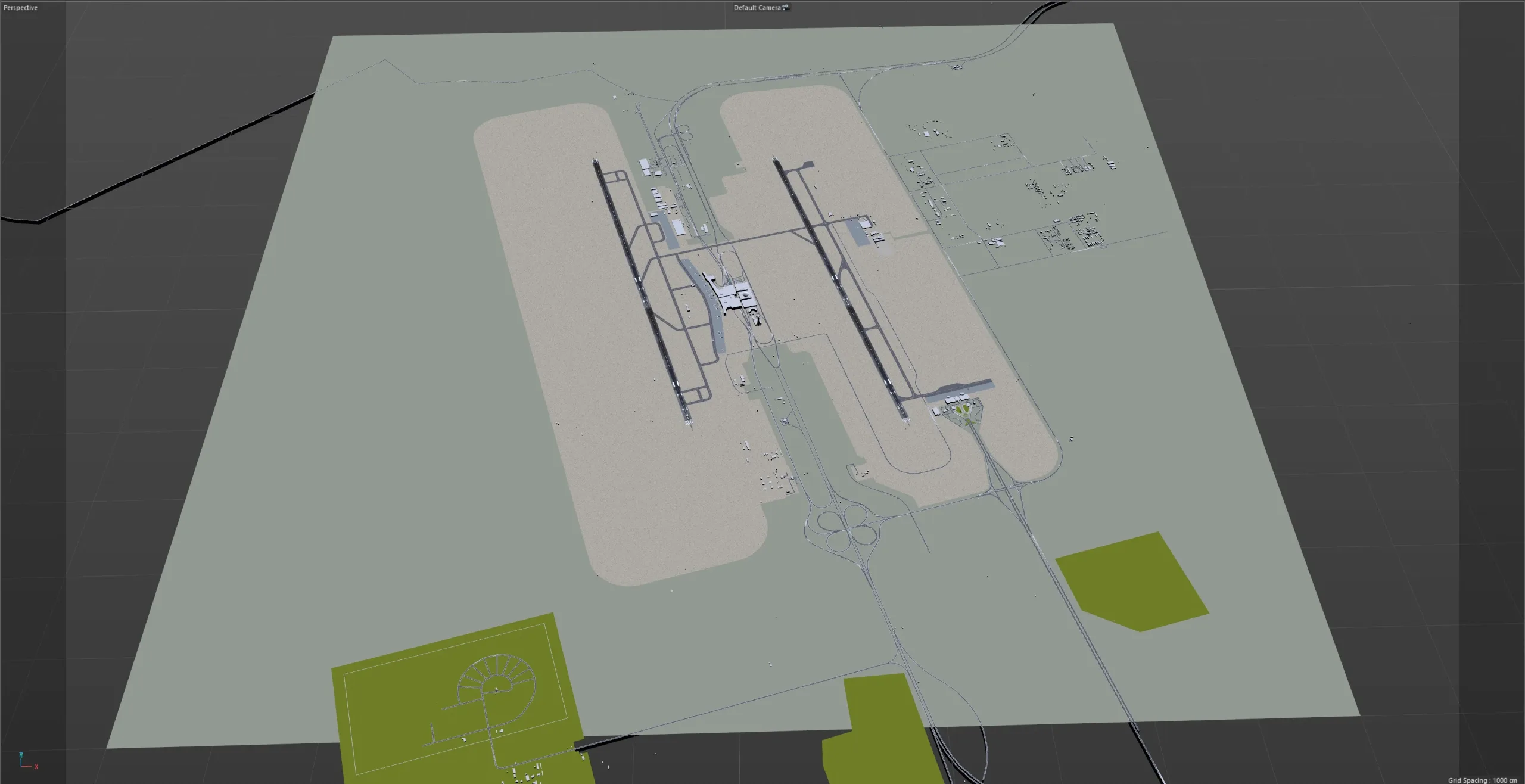 Dammam King Fahd Airport 3d model 12km