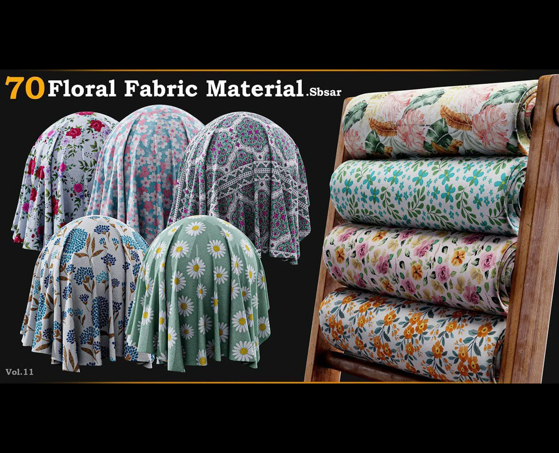 70 Floral Fabric Material_SBSAR_VOL.11