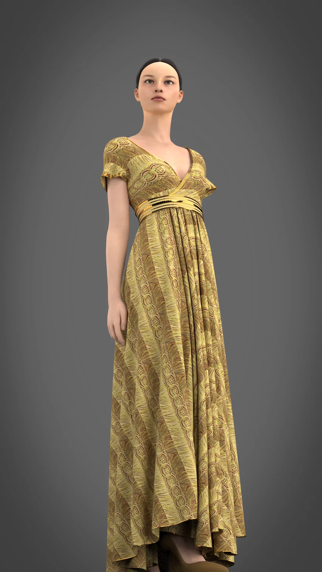 maxi dress- Marvelous Designer & Clo3d