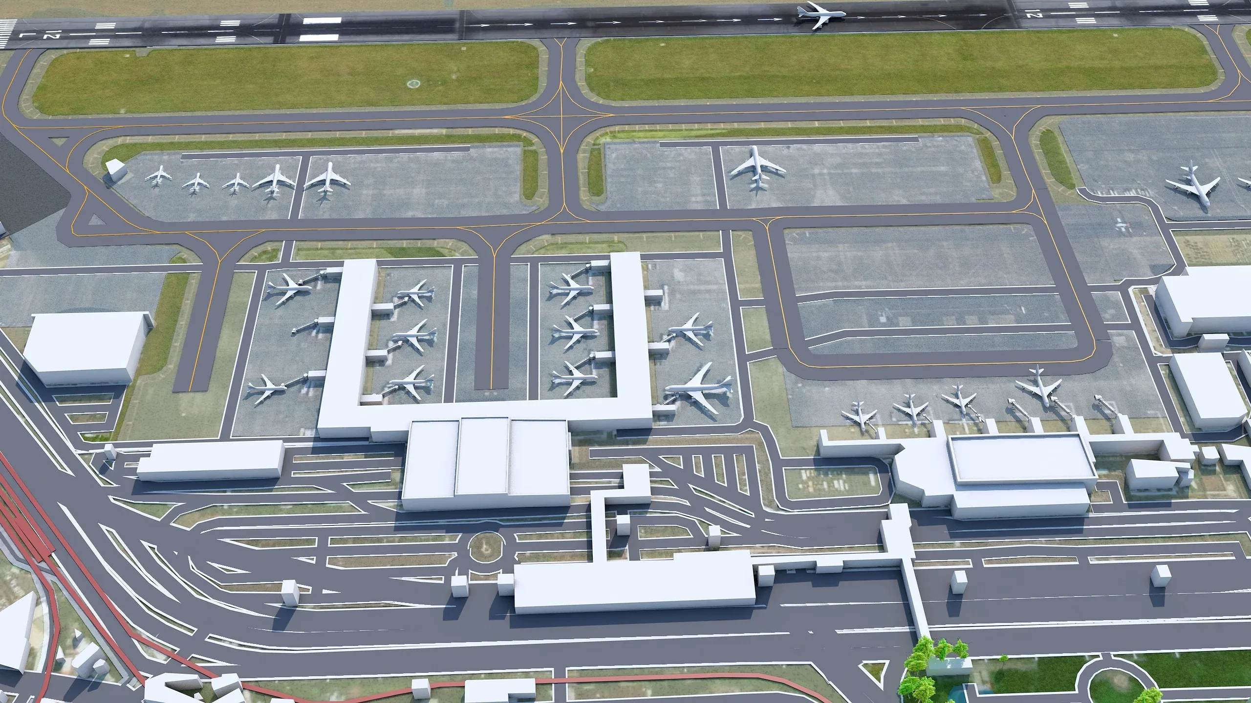 Kaohsiung Airport 3d model 10km