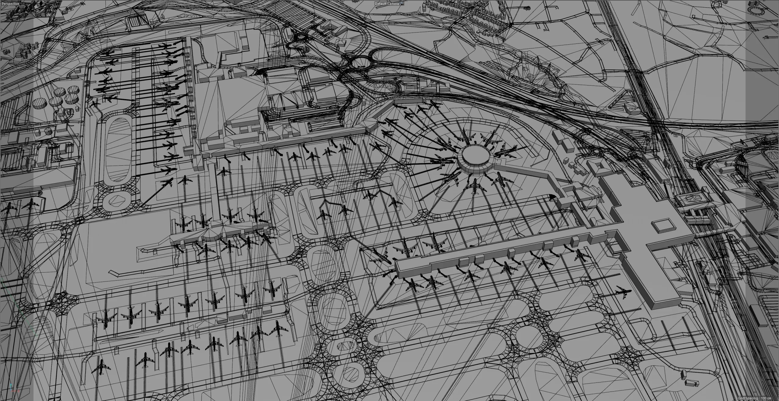 London Gatwick Airport 3d model 10km