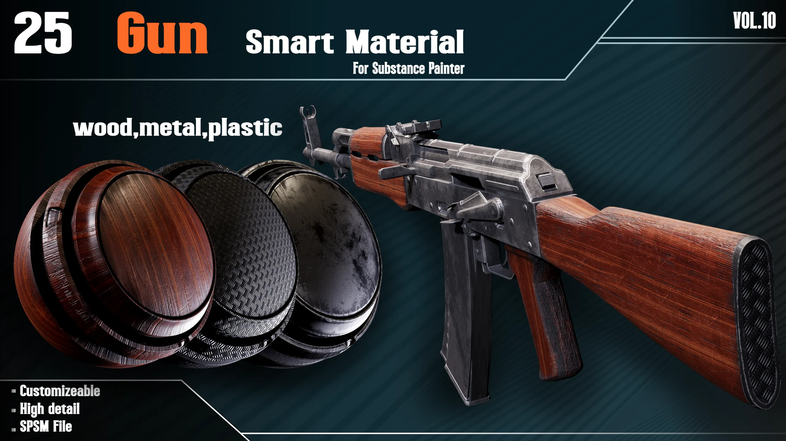 25 Gun Smart Materials - Vol.10 (wood,plastic,metal material)