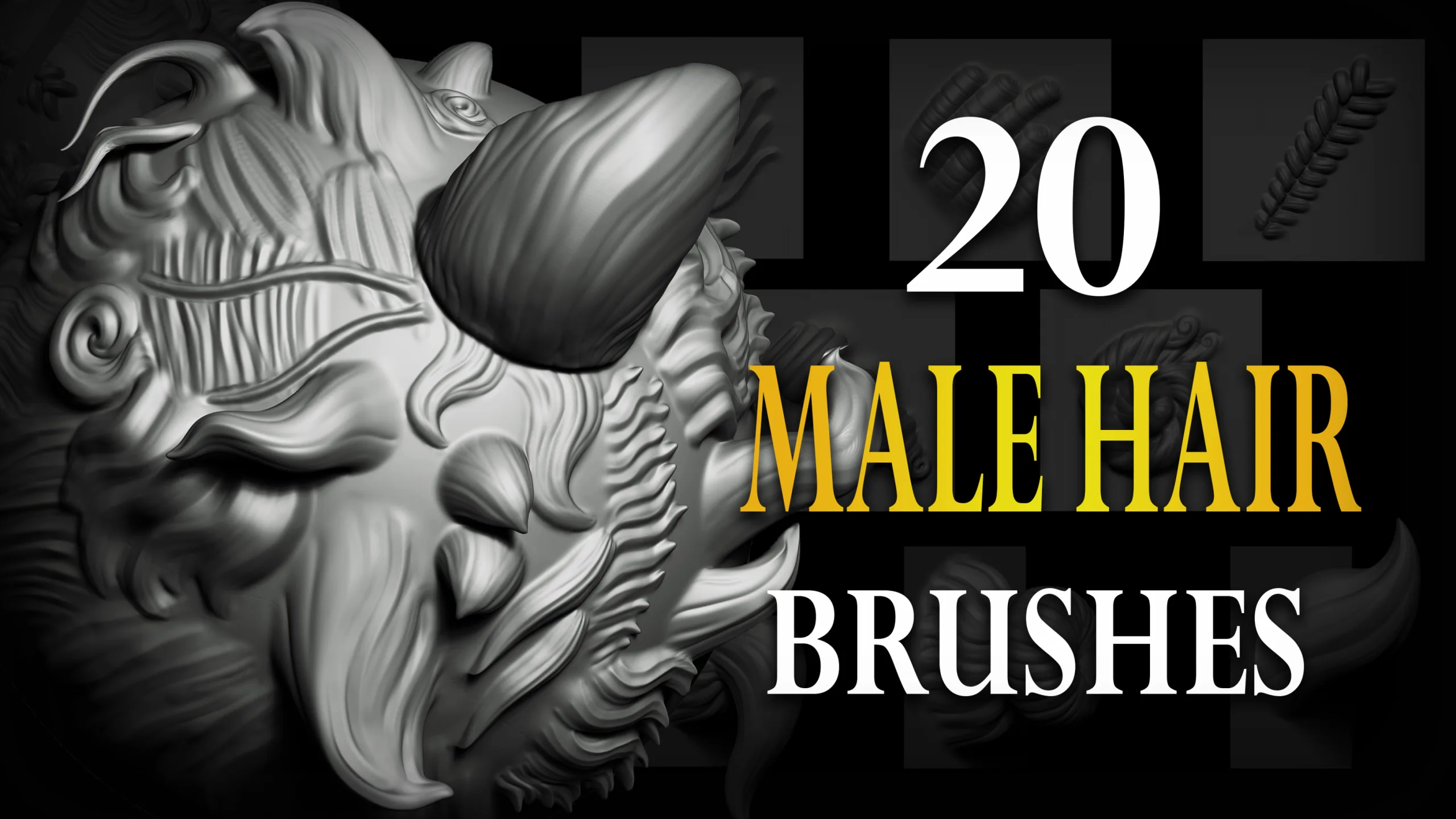 Zbrush + Blender - Male Hair VDM Brush