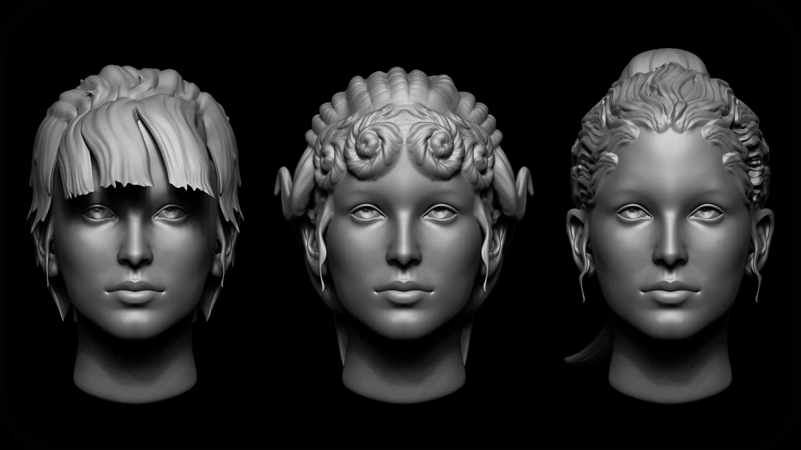 Zbrush + Blender - Female Hair VDM Brush