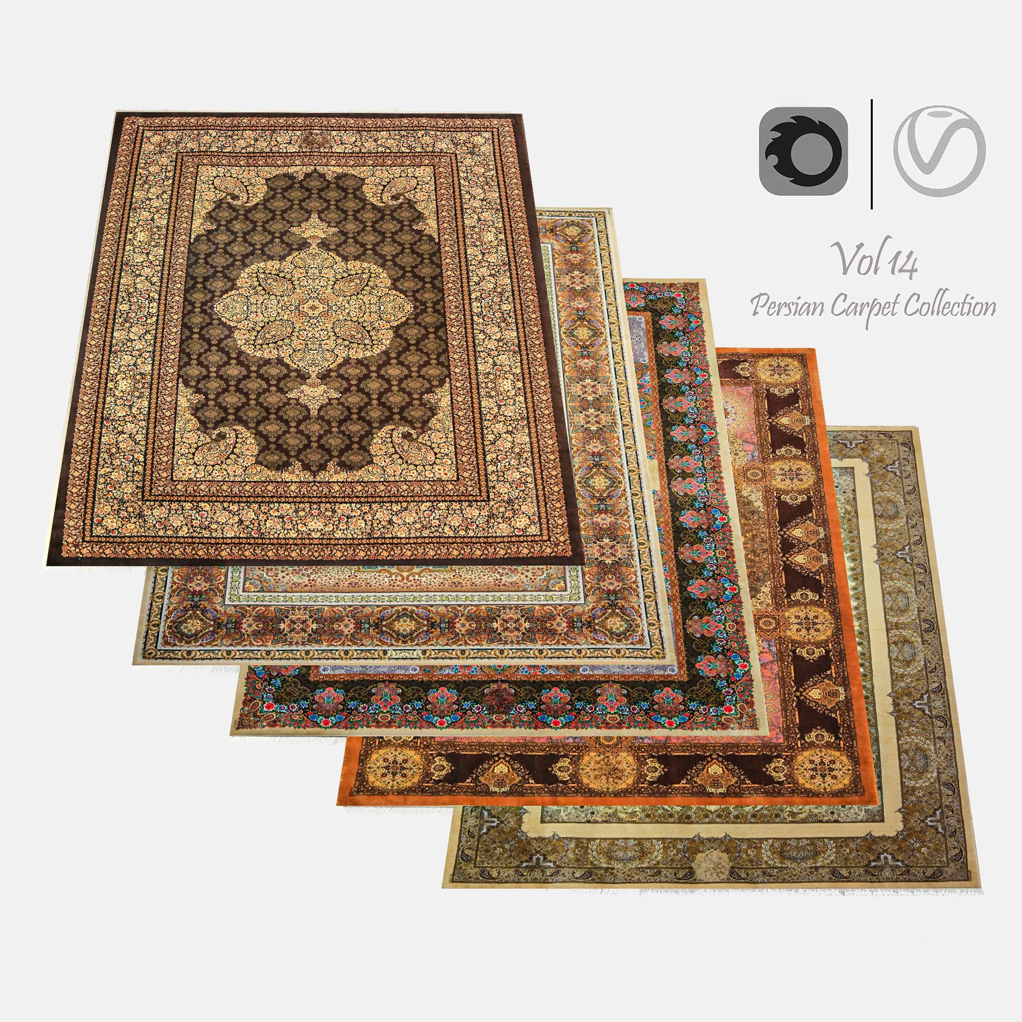 Persian Carpet Collection-vol14-4k texture-low poly