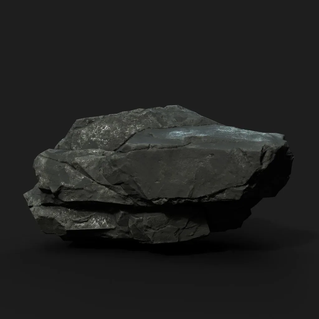 Low Poly Black Rock 230407 - Ultra HD 16K Texture