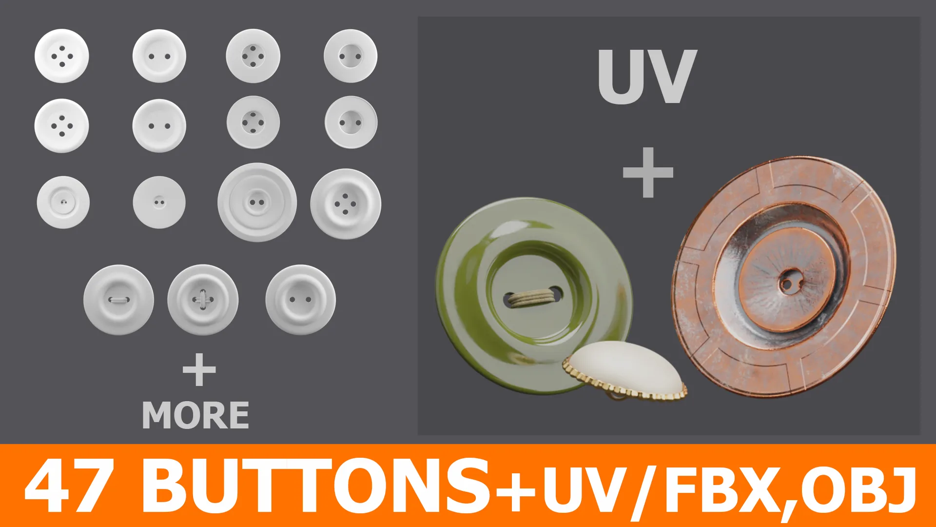 47 BUTTONS+UV-FBX/OBJ/BLEND FILE