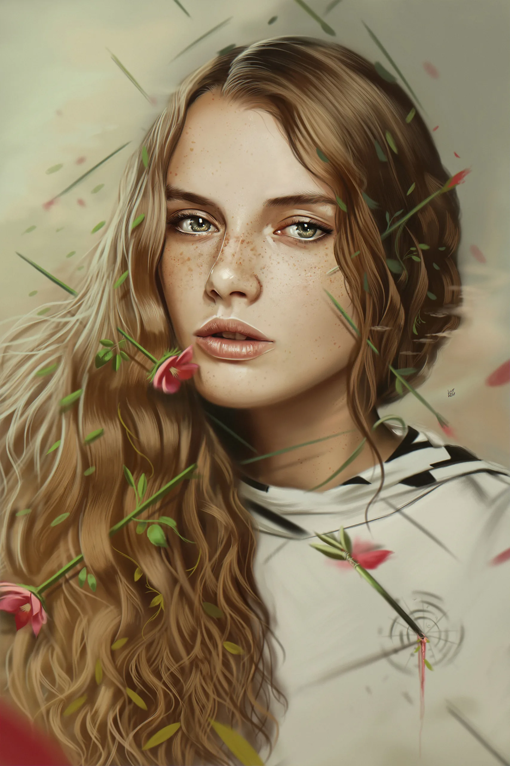 Portrait Painting in Photoshop PSD file