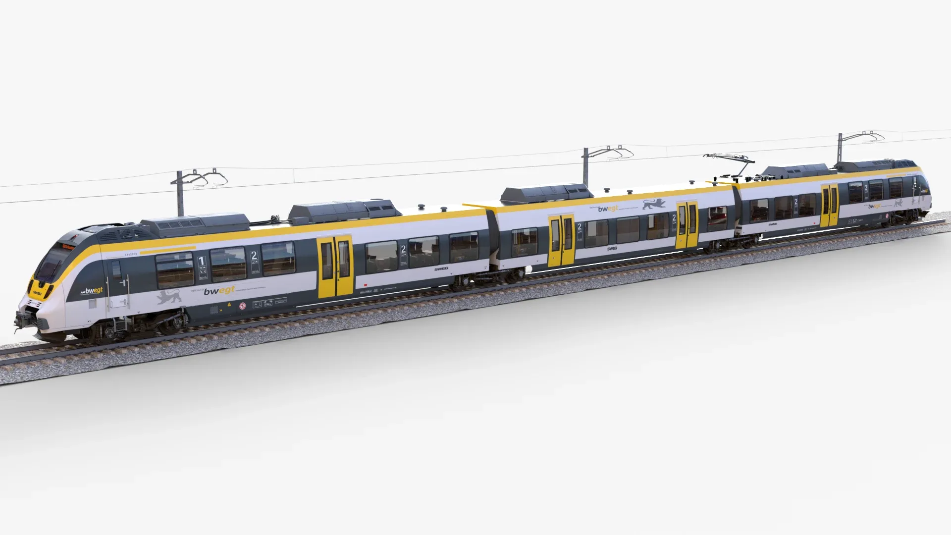 Bombardier TALENT Train sweg Rigged Animated