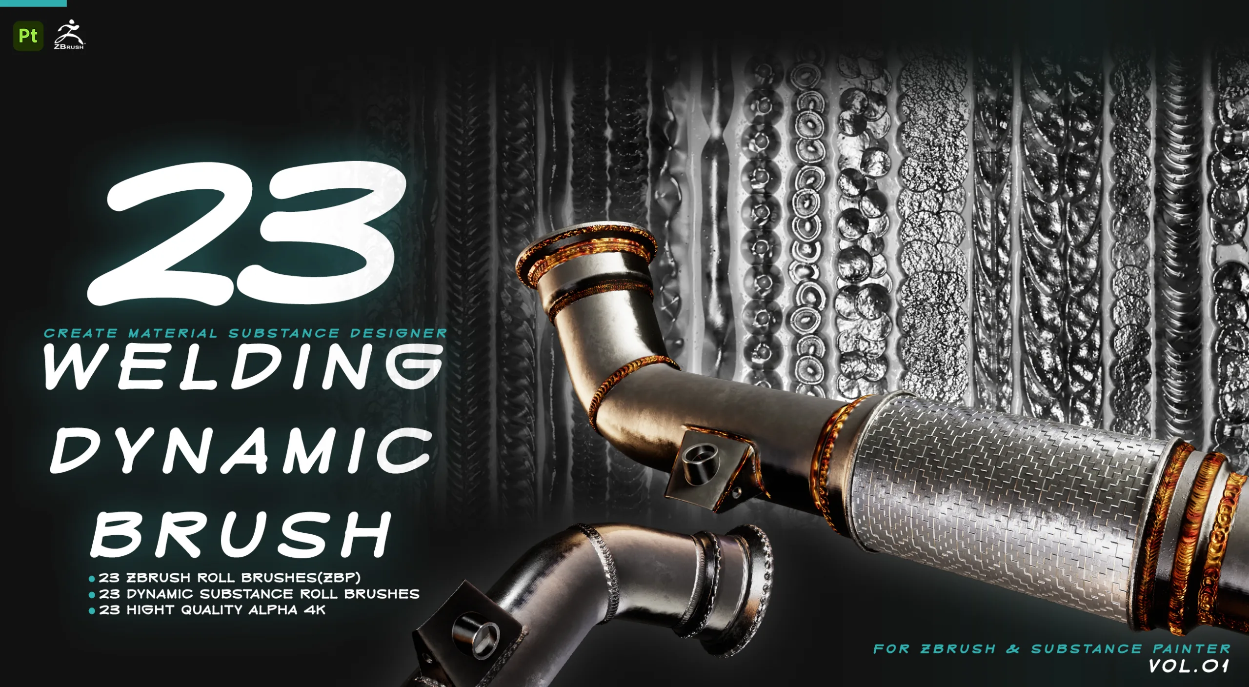 23 Welding Dynamic Brush In Zbrush And Substance Painter Vol.01