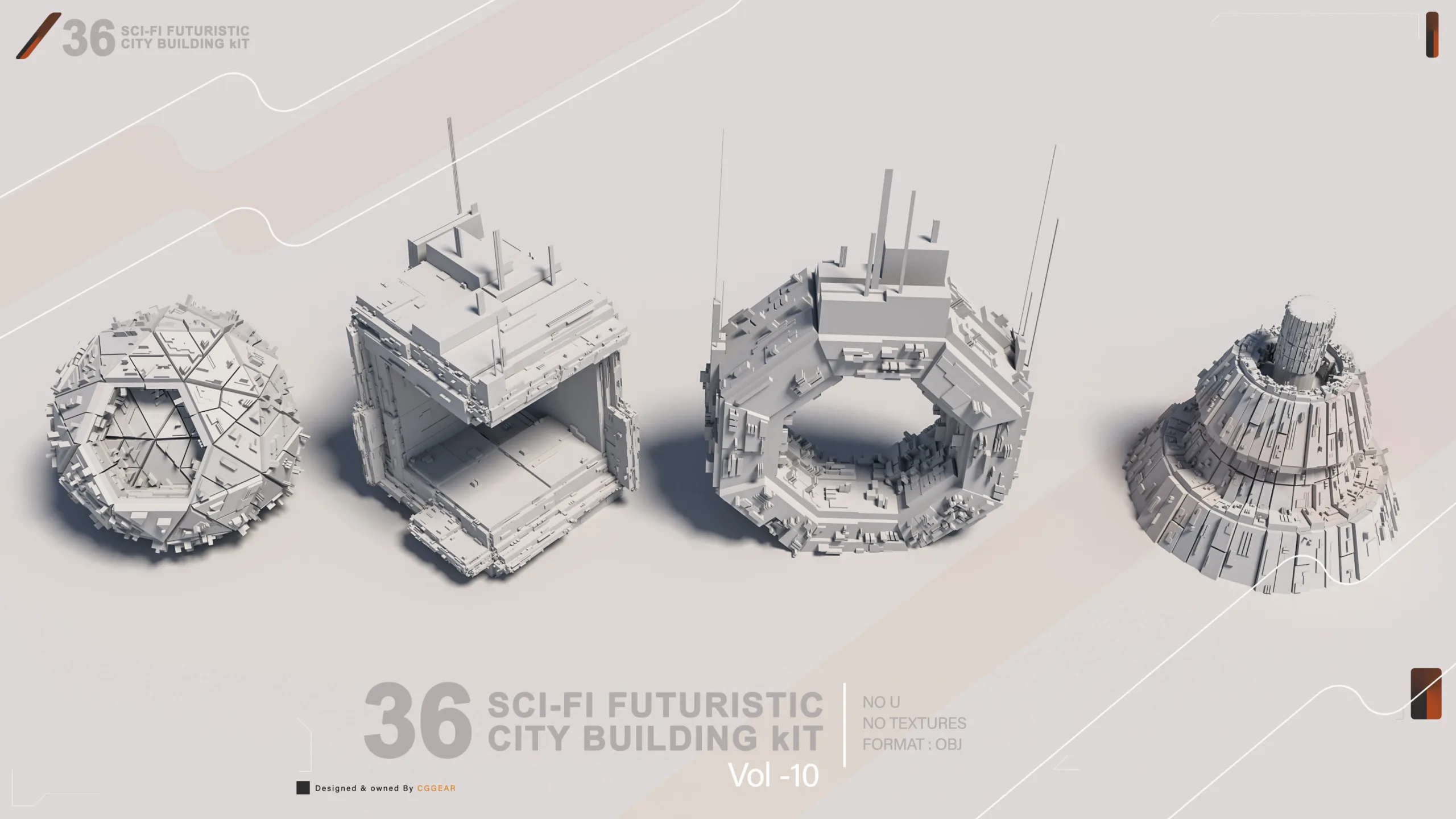 36 SCI-FI BUILDINGS CITY KIT vol 10