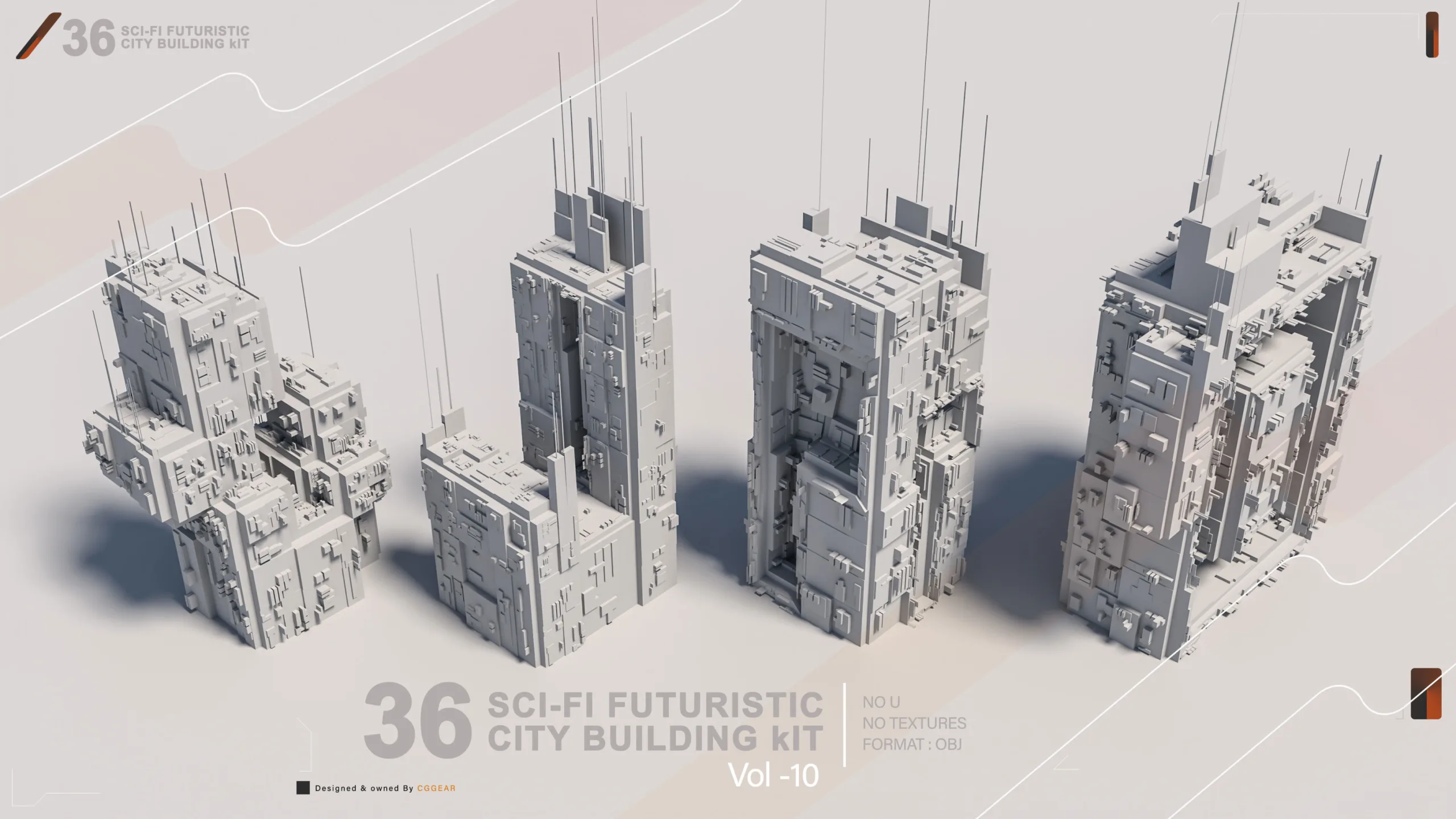 36 SCI-FI BUILDINGS CITY KIT vol 10