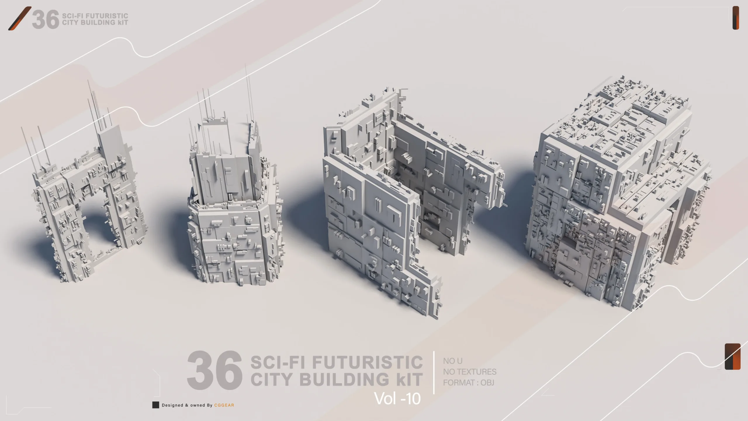 36 SCI-FI BUILDINGS CITY KIT vol 10