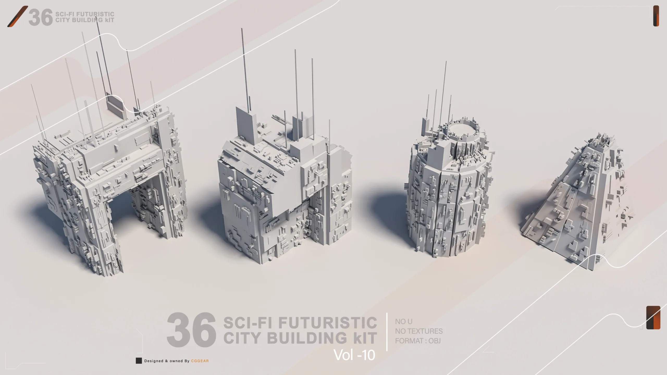 36 SCI-FI BUILDINGS CITY KIT vol 10