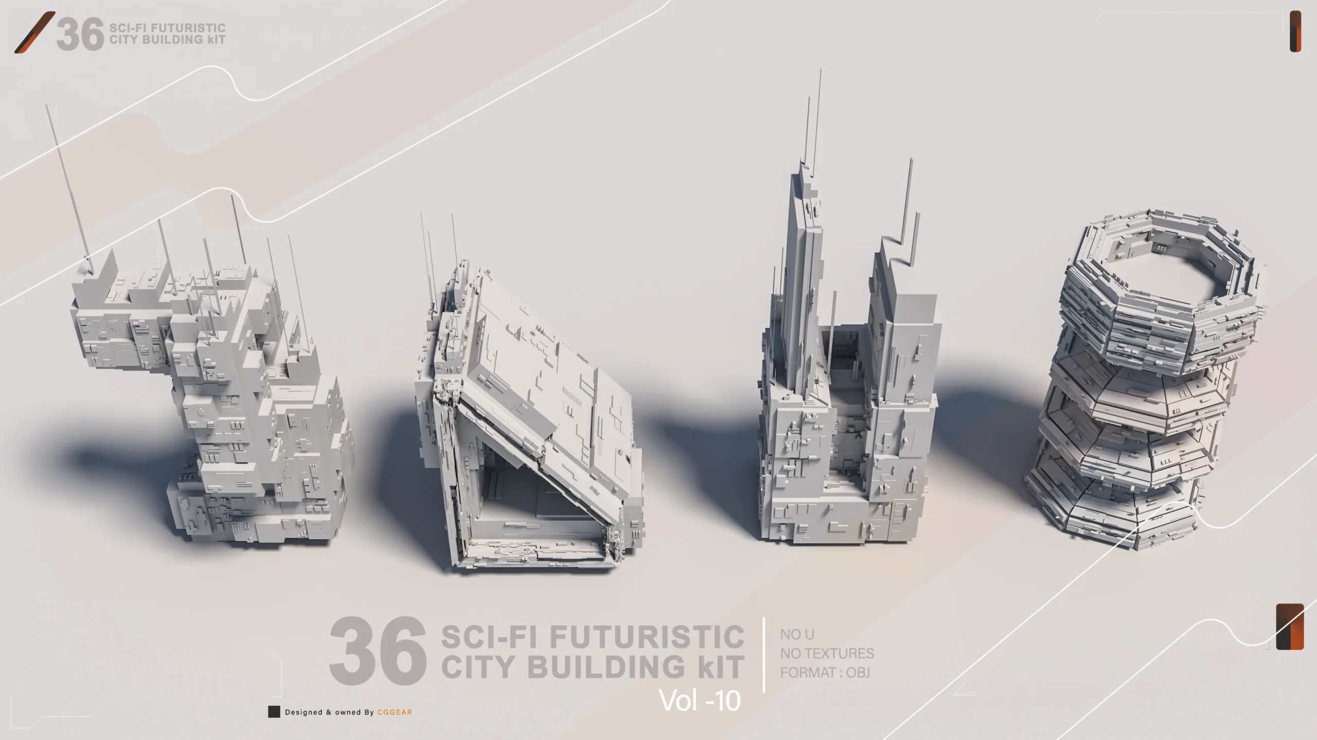 36 SCI-FI BUILDINGS CITY KIT vol 10