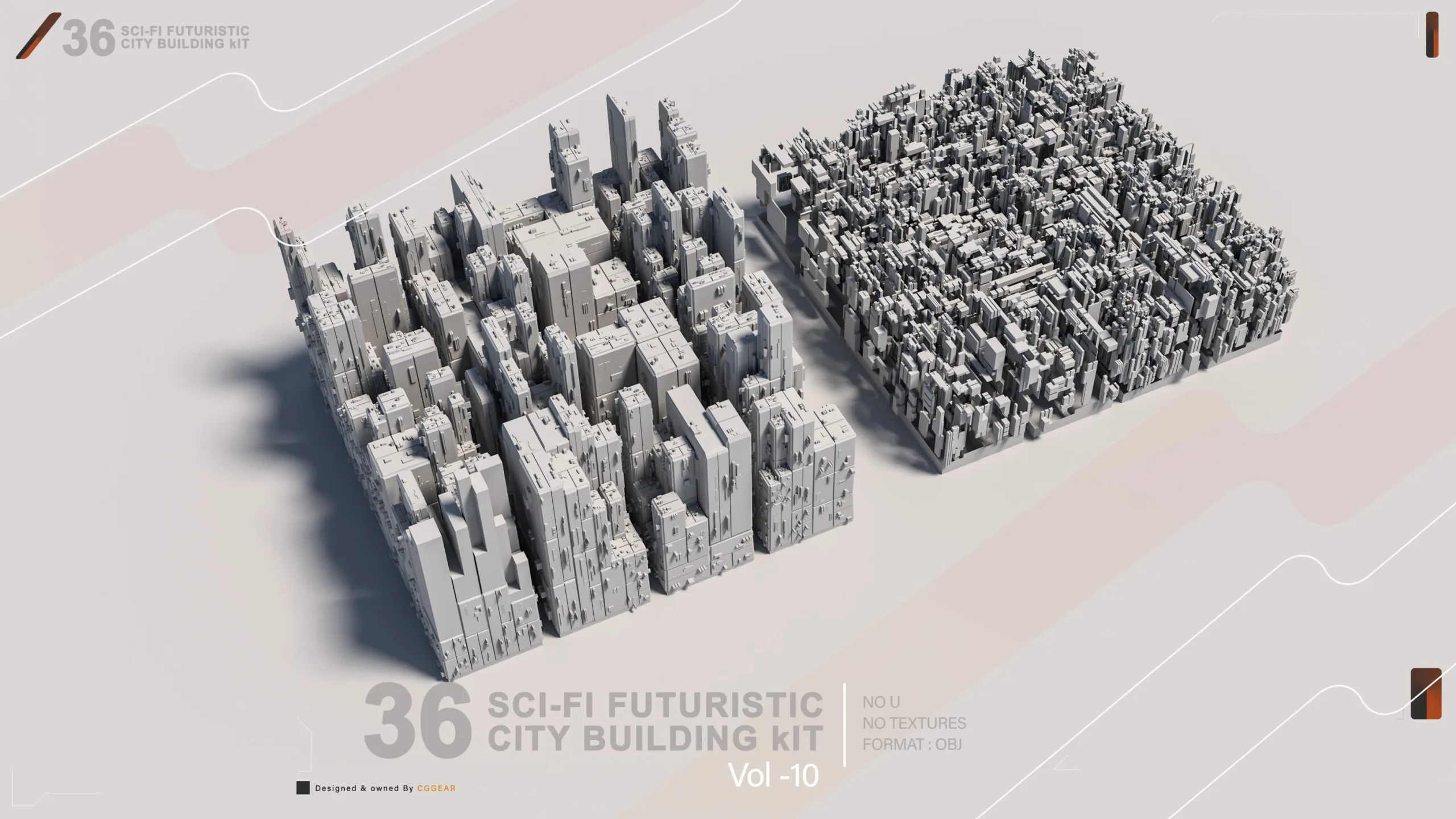 36 SCI-FI BUILDINGS CITY KIT vol 10