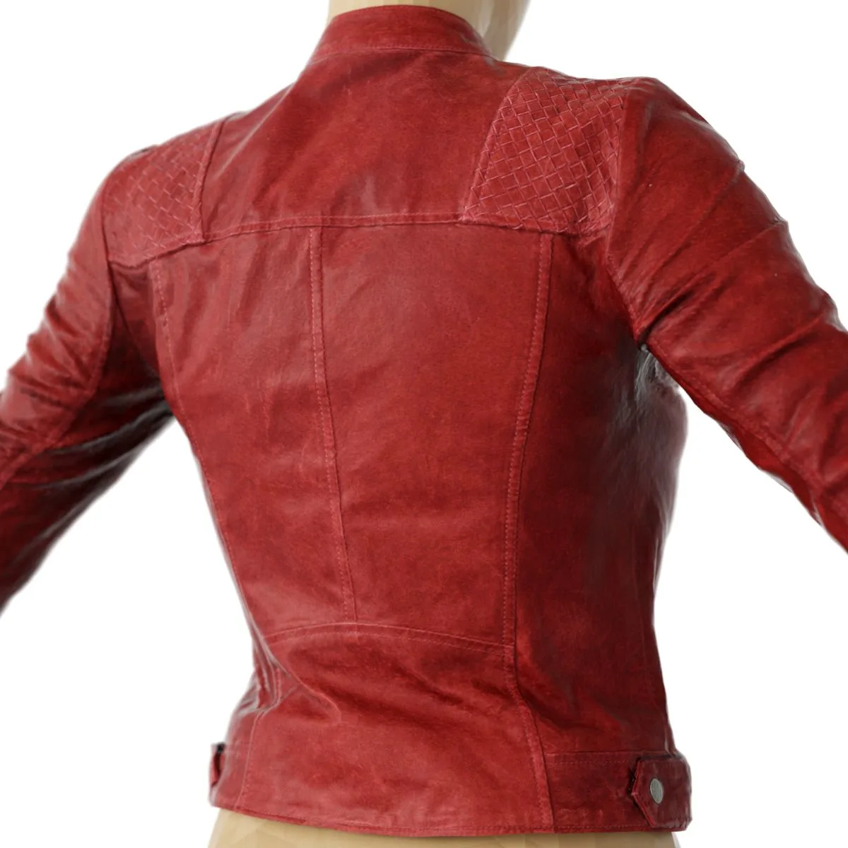 Jacket Red Matte Leather Clothing Women Fashion